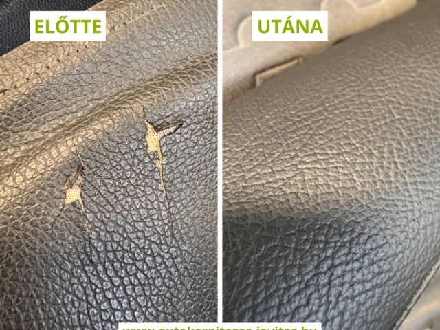 Opel Corsa - autókárpit javítás után vezetőoldali ülés előtte és utána kép