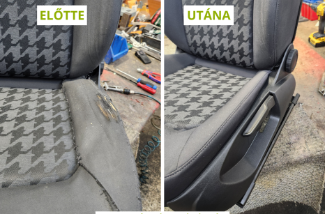 seat autó ülés szivacs javítás előtte és utána